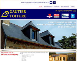 Site internet Gautier Toiture par Reflet d'Expression Guingamp
