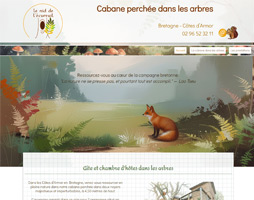Cabane perchée dans les arbres Le Nid de L'Ecureuil Bretagne Côtes d'Armor - site internet officiel réalisation RefletdExpression.fr